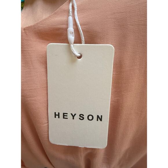 Heyson Smocked Waist Flare Dress, Peachy Pink, Size Medium - Picture 3 of 6